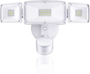 Amico 3 Head LED Security Light with Motion Sensor, Adjustable 40W, 4000LM, 5000K, IP65 Waterproof