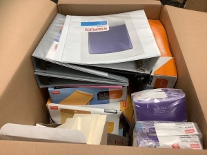 Box of Mixed Office Supplies, Appears New