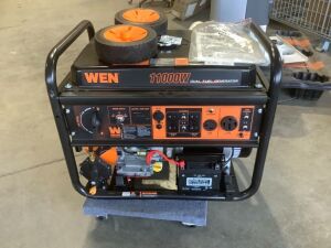 WEN DF1100T 11,000-Watt 120V/240V Dual Fuel Portable Generator with Wheel Kit and Electric Start - Missing Handles & Bolts for Wheels