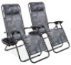 Set of 2 Adjustable Zero Gravity Patio Chair Recliners w/ Cup Holders&nbsp;