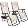 Set of 2 Adjustable Zero Gravity Patio Chair Recliners w/ Cup Holders&nbsp;