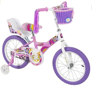 BCP 16" Girl's Flower Princess Bike W/Training Wheels & Basket, Appears New