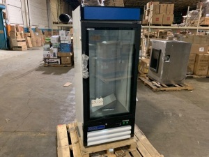 Aegis Scientific 2-R-12G Refrigerator. Laboratory Use 12 cu.ft. 1 Glass Door Automatic Defrost. Does Not Get Cold. For Repair or Parts