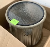 Glass Top Patio End Table