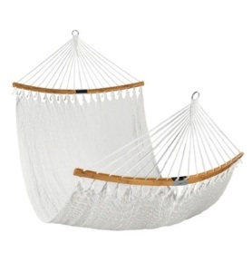 2-Person Woven Polyester Hammock w/ Curved Bamboo Spreader Bar, Carry BagE,Commerce Return