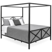 BCP &nbsp;Modern 4 Post Canopy Queen Bed w/ Metal Frame