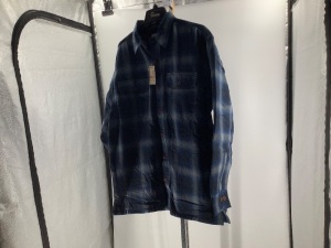 Redhead, Blue Ombre Plaid, Rh Fleece, Large, Appears New 