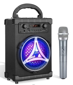 JYX Portable Speaker with Wireless Microphone, Powers Up, Appears New