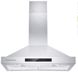 CIARRA Range Hood 30 inch 450 CFM Soft Touch Control Stainless Steel Vent Hood for Kitchen