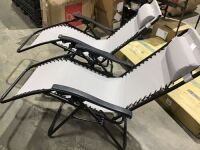 Set of 2 Adjustable Zero Gravity Patio Chair Recliners - No Cup Holders, 1 Chair has Stains