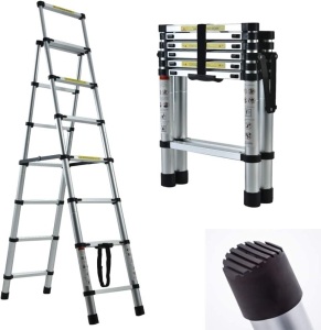 Aluminum Telescopic Extension Ladder, (6+7 Steps, 2+2.3 M / 6.6FT+7.5FT)