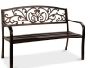 Steel Bench for Outdoor, Patio, Garden w/ Floral Design ,NEW