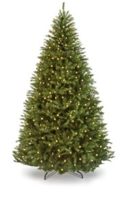 Pre-Lit Hinged Douglas Artificial Christmas Tree w/ Stand,NEW