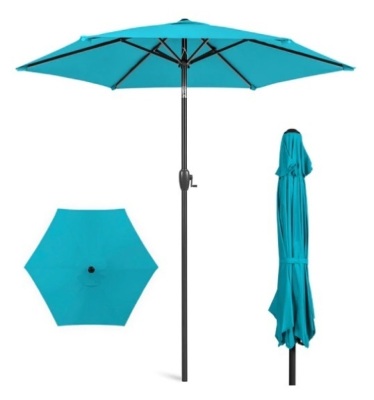 Outdoor Market Patio Umbrella w/ Push Button Tilt, Crank Lift,NEW