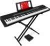 88-Key Full Size Digital Piano Electronic Keyboard Set for All Experience Levels w/Semi-Weighted Keys, Stand, Sustain Pedal, Built-In Speakers, Power Supply, 6 Voice Settings - Appears New&nbsp;