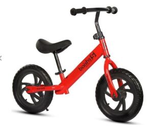 BAISHS 12 inch Kids Balance Bike No Pedal Walker Bicycle Carbon Steel Children Sport Scooter for 2-6 Years Old - Red - Appears New