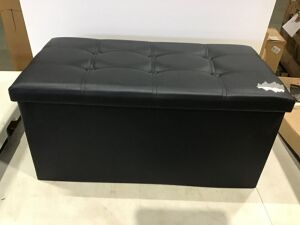 Black Storage Ottoman 