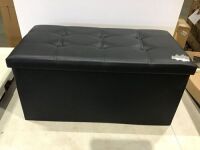 Black Storage Ottoman&nbsp;