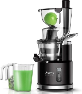 Aeitto Slow Juicer, Slow Masticating Juicer Machine with Big Wide 81mm Chute 900 ml Juice Cup