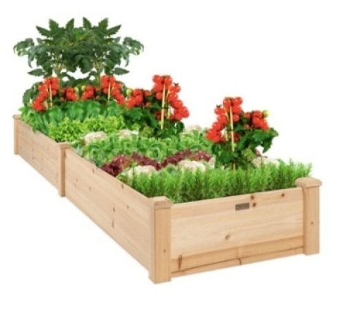 8x2ft Wooden Raised Garden Bed Planter