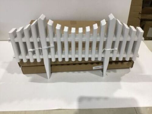 Lot of (4) Boxes of White Garden Fence Pieces