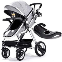 Belecoo Baby Stroller for Newborn and Toddler with Cup Holder,&nbsp;Linen Grey - Appears New&nbsp;&nbsp;
