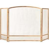 3-Panel Simple Steel Mesh Fireplace Screen w/ Rustic Worn Finish - 47x29in