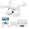 Potensic T25 GPS Drone with Camera for Adults 2K FPV, RC Quadcopter with WiFi Live Video, Auto Return Home, Altitude Hold for Beginners, Follow Me, Way-points Flying Toy, 2 Batteries Long Flight, Carrying Case, White