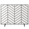 Single Panel Iron Chevron Fireplace Screen w/ Antique Finish - 38x31in