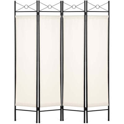 REPACKAGED ITEM* 4-Panel Folding Privacy Screen Room Divider Decoration Accent, 6ft