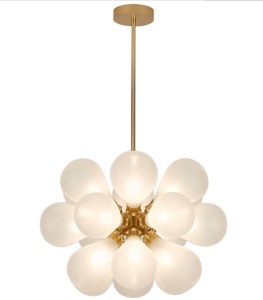 Cintola Maxi Pendant by Tom Kirk w/ Hand Blown Glass, E-Comm Return, 2 Broken Glass Pieces, Retail 6,405.00