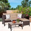 3PCS Patio Wicker Rattan Sofa Set