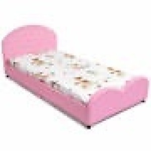  Kids Children PU Upholstered Platform Wooden Princess Bed