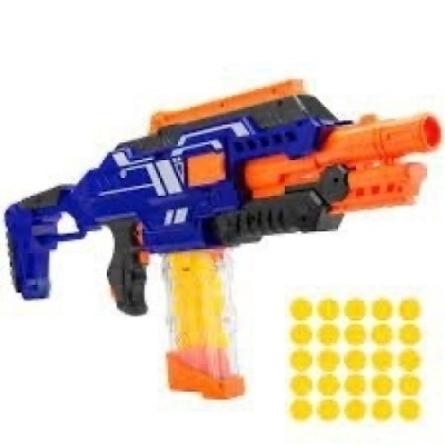 Best Choice Products Electric Motorized Soft Foam Ball Rapid Fire Blaster Toy w/ 25 Balls, Easy Access Magazine