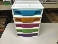 5-Drawer Storage Container with Multi-colored Drawers, See Pictures for Details - Appears New&nbsp;