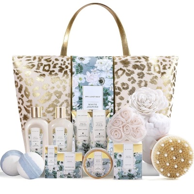 Spa Gift Baskets, Spa Luxetique Spa Gifts for Women, 15pcs Spa Gift Set Includes Bath Bombs, Essential Oil, Hand Cream, Bath Salt and Luxury Tote Bag, Gift for Women