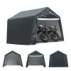 TOOCA 10x10x8.7 Ft Portable Garage Carport Tent Kit for Motorcycle Gardening Vehicle Storage, Gray
