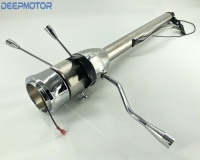 28" GM Style Universal Column Shift Steering Column+9 holes Wheel Adpater Polish&nbsp;