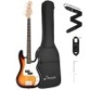 Donner DPB-510S Full-Size Full Size 4 String Electric Bass Guitar Sunburst with bag, guitar strap, and Guitar Cable. NEW