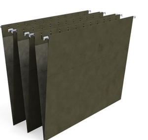 Staples Hanging File Folder, 5-Tab, Letter Size, Standard Green, 50/Box ,New