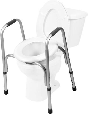 PCP Raised Toilet Seat with Arms, Adjustable Height - Appears New