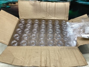 Lot of (35) Plastic Reusable Bottles with Caps