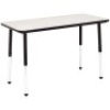 AmazonBasics Dry Erase&nbsp;24 x 48 Inch Rectangular School Activity Kids Table, Ball Glide Legs, Adjustable Height 19-30 Inch, Grey and Black