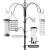 Bird Feeding Station, 6-Hook Steel Multi-Feeder Stand w/ 4 Feeders - 89in