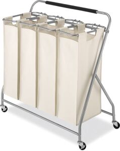 Lot of (3) Whitmor Easy-Lift Quad Laundry Sorter 