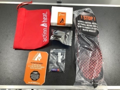 Action Heat 3.7 Volt Rechargeable Heated Insoles, Powers On, Ecommerce Return