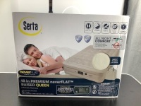 Serta 18" Premium NeverFlat Raised Queen Air Mattress, Appears New