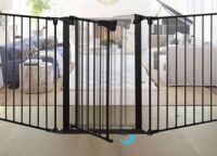 KingSo 33"-80" Extra Wide 30" Tall Adjustable Auto Close Metal Pressure Open Area Baby Gate with Swing Door&nbsp;