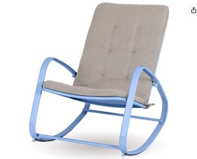Outdoor Patio Rocking Chair Padded Steel Rocker Chairs Support 300lbs,Appears New