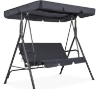 3-Person Outdoor Canopy Swing Glider Furniture w/ Cushions, Steel Frame,New